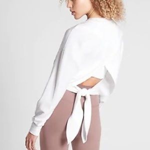 Athleta | Size XS White Yoga Tie Back Sweatshirt